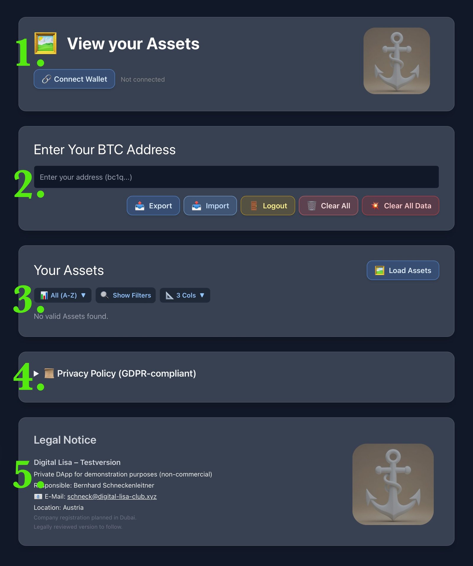 View Assets UI Screenshot