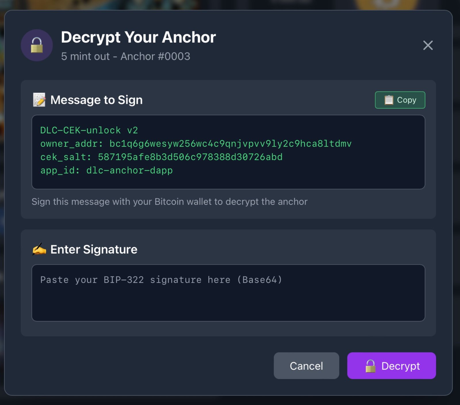 Decrypt and Download Anchor Screenshot