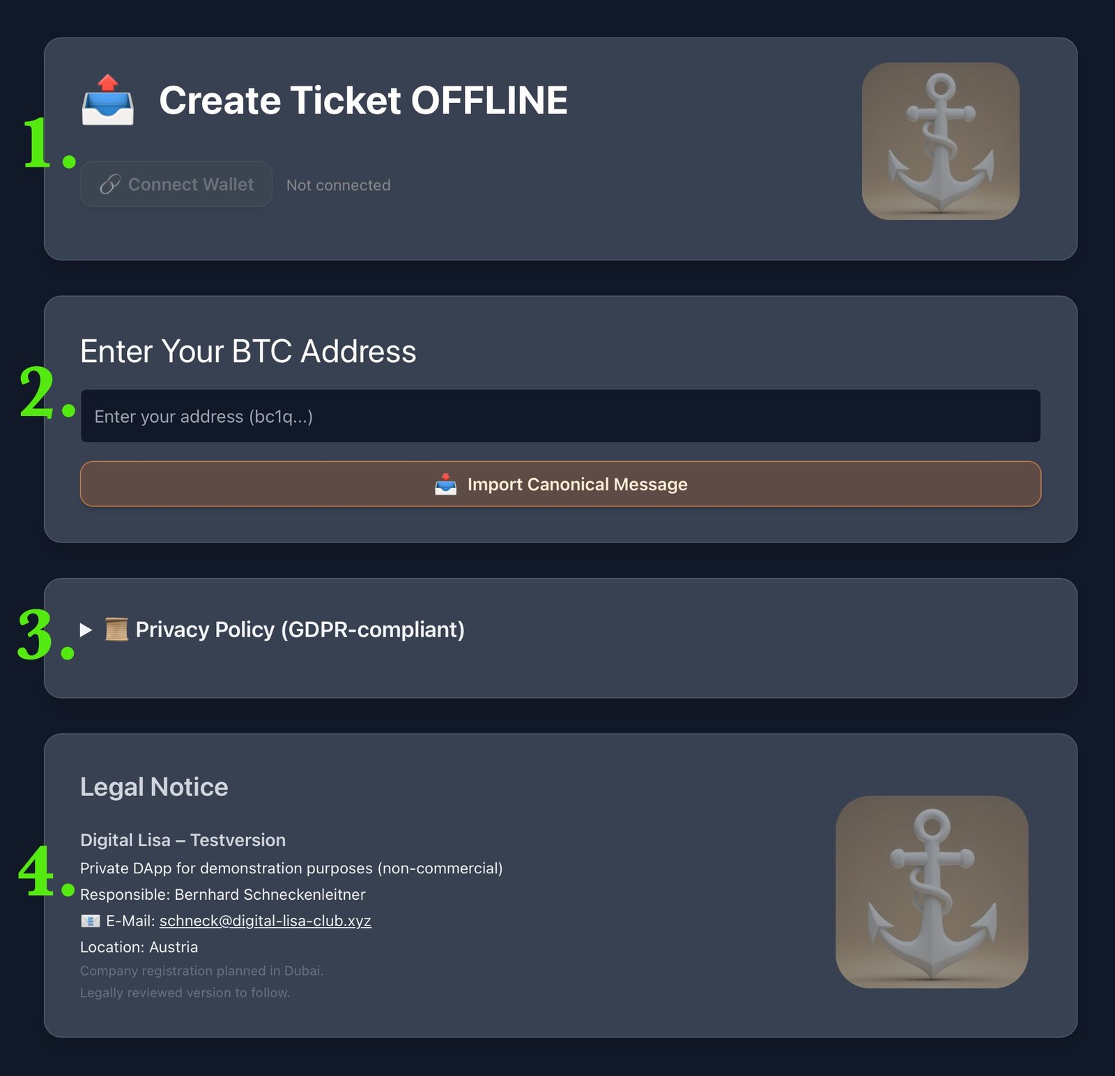 Create Ticket OFFLINE Screenshot