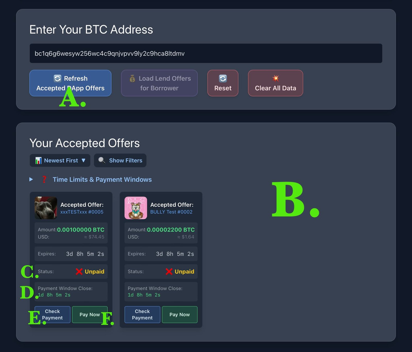 Refresh Accepted DApp Offers